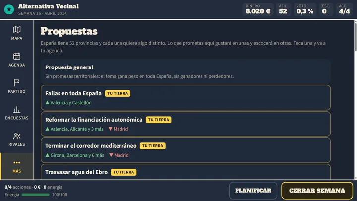 Mayoría Absurda · Propuestas y promesas